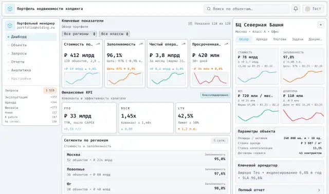 Сервис управления портфелем коммерческой недвижимости